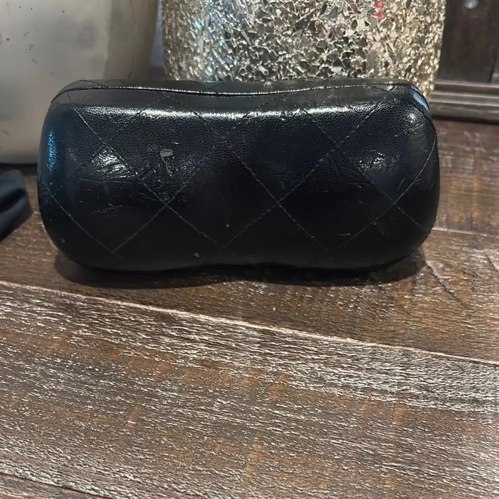 CHANEL‎ Black Quilted Leather sunglasses case